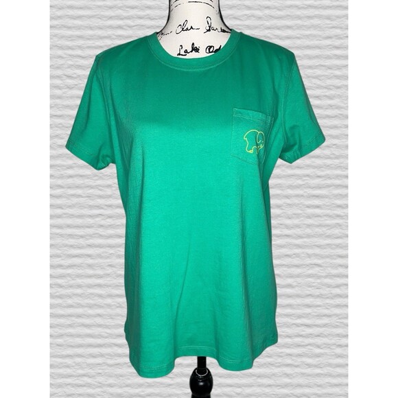 Ivory Ella Tiger Graphic Print T-Shirt LG Green Short Sleeve Crew Neck Eco Tee - Picture 2 of 6